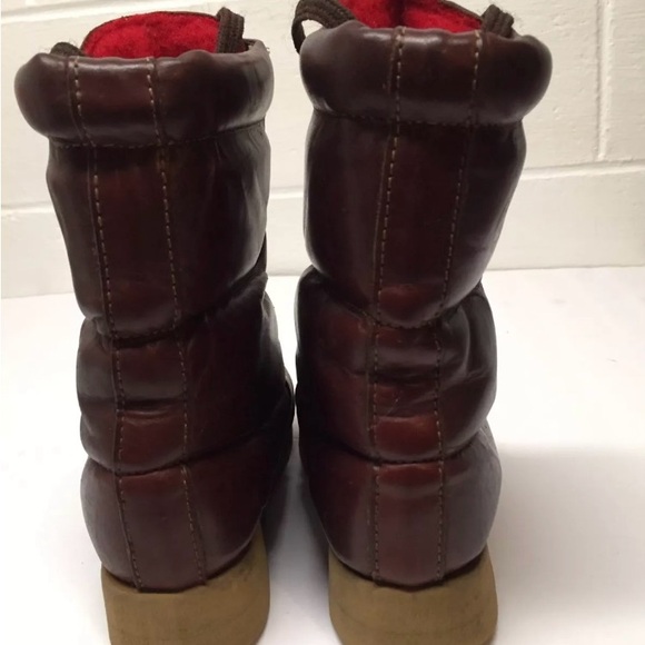 Bass women’s 7.5 lace up leather boots rubber soles calf length Sherpa lined - Picture 2 of 5